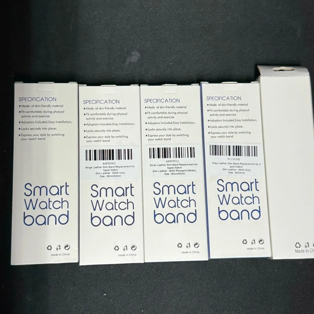 NEW Smart Watch 5 PC Bands Set - Neutral and Purple size 38/40/41mm